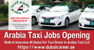 Arabia Taxi Jobs In Dubai, Arabia Taxi Careers In Dubai